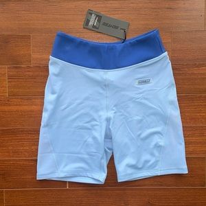 Bo+Tee Transition Contrast Waist Cycling Shorts in Blue